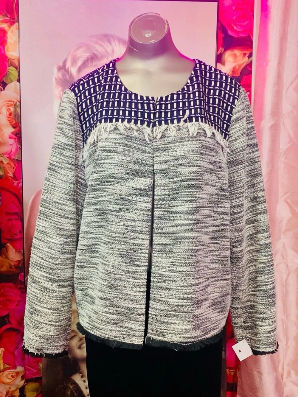 80. Chico's Fringe Blazer size 3 PTP 26.5